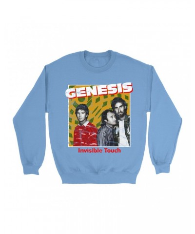 Genesis Bright Colored Sweatshirt | Invisible Touch Throwback Poster Distressed Sweatshirt $17.13 Sweatshirts