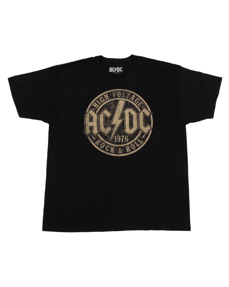 AC/DC High Voltage Gold Logo 1976 Black Tshirt $4.63 Shirts