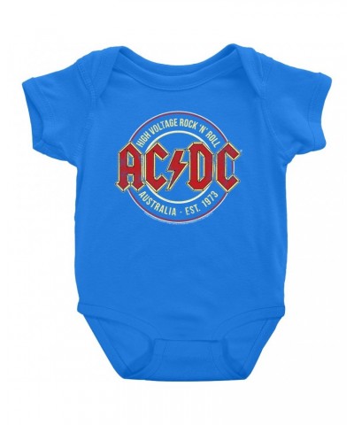 AC/DC Baby Short Sleeve Bodysuit | High Voltage Rock n' Roll Australia Bodysuit $5.99 Kids