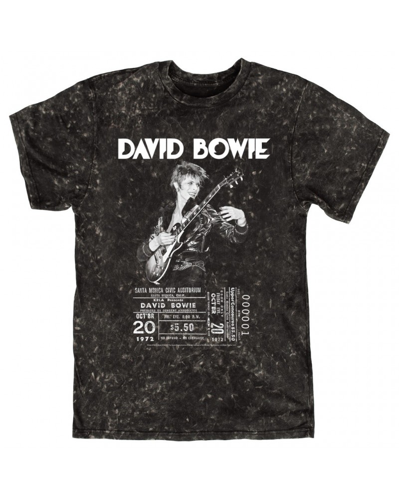 David Bowie T-shirt | On Stage With Ticket At Santa Monica Mineral Wash Shirt $11.68 Shirts