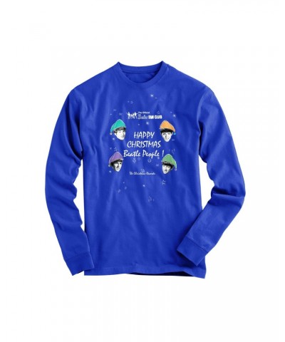 The Beatles Happy Christmas Beatle People Blue Longsleeve $19.20 Shirts