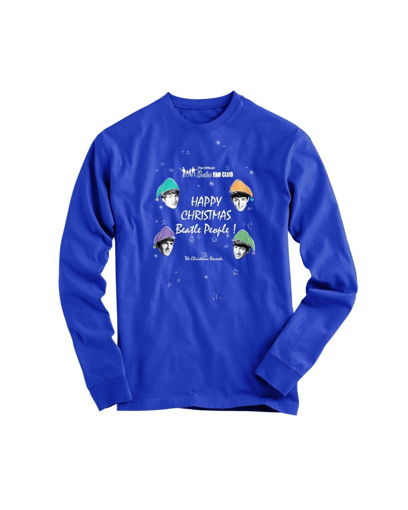 The Beatles Happy Christmas Beatle People Blue Longsleeve $19.20 Shirts