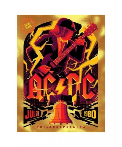 AC/DC JULY 31 1980 PHILADELPHIA PA POSTER FIRE GOLD FOIL VARIANT $26.40 Decor