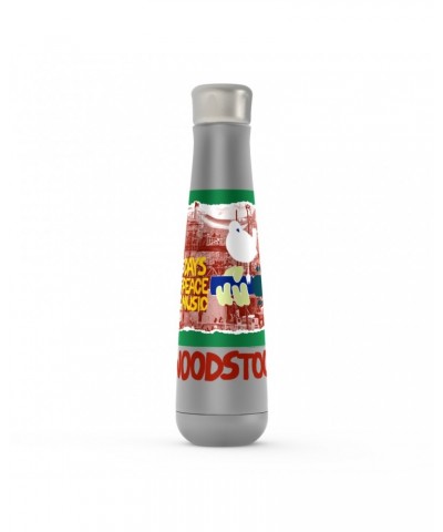 Woodstock Peristyle Water Bottle | Red Green 3 Days Of Peace Structure Design Water Bottle $11.16 Drinkware